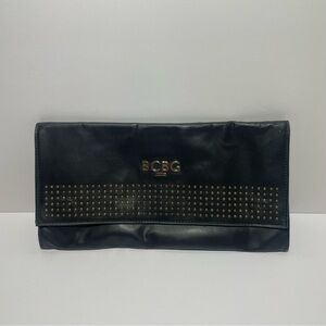 BCBG Black Clutch with Gold Studs